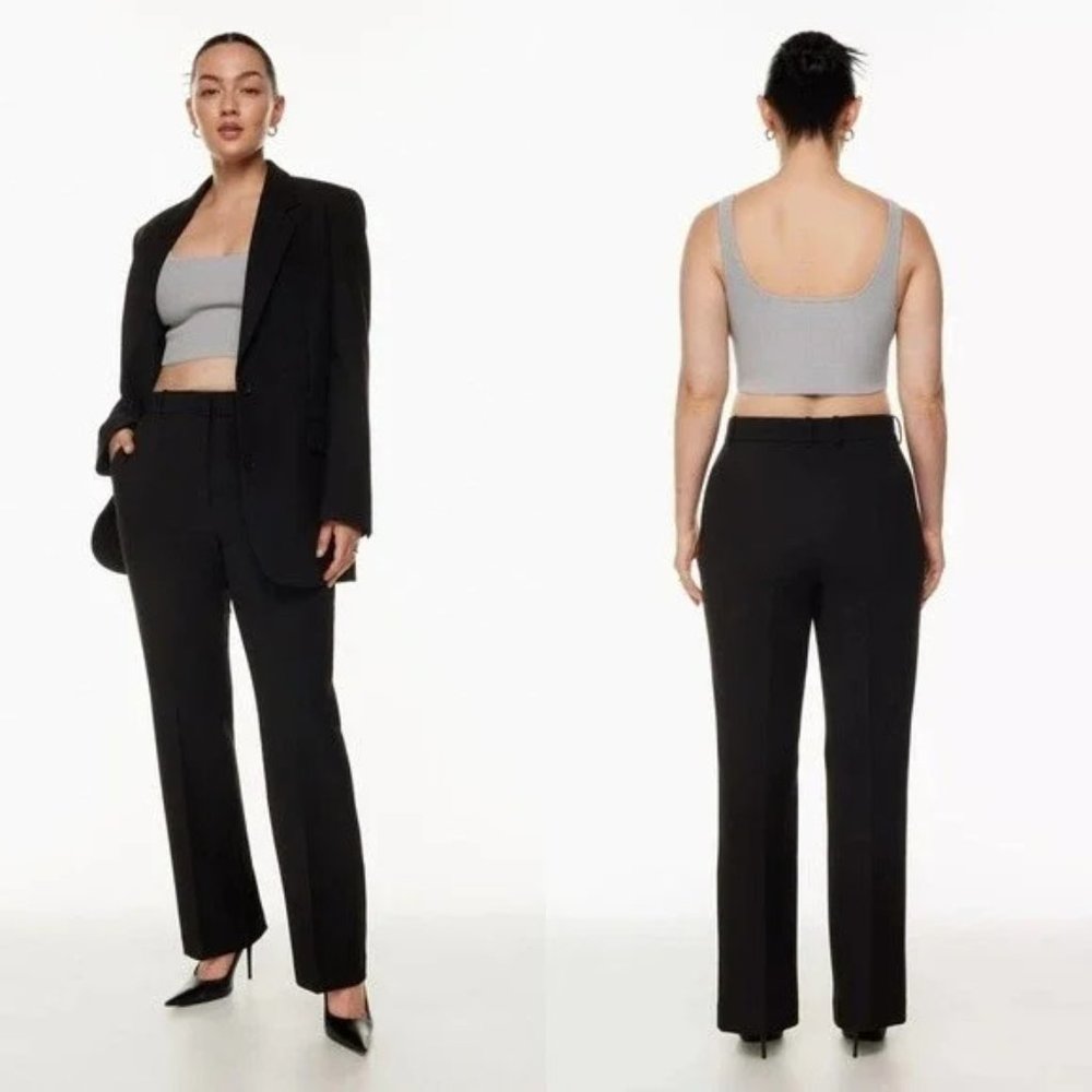 Aritzia Babaton Publish Pant High Rise Boot Cut Black Full Length Size 6